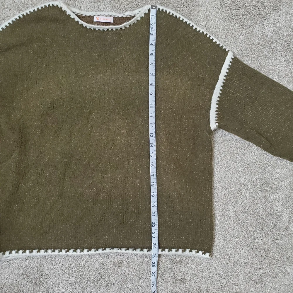 Kirundo Olive Green Sweater, Women's S (Baggy Fit), Slouchy Knit Jumper, EUC - Picture 4 of 9